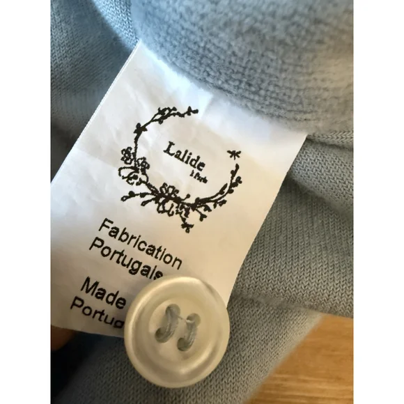 Lalide à Paris Claire Lounge Set Pajamas Size Medium Blue Terry Cloth Velour